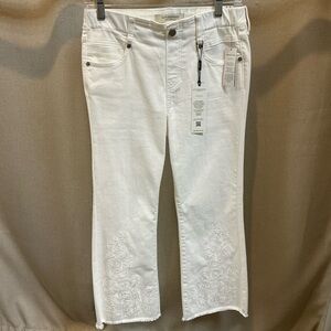 Liverpool Gia Glider Crop Bright White Paisley